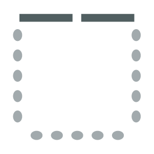 chairs against walls room setup icon