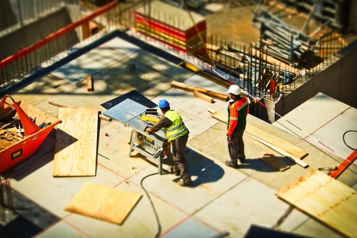 Ben building things on a construction site