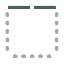 chairs against walls room setup icon